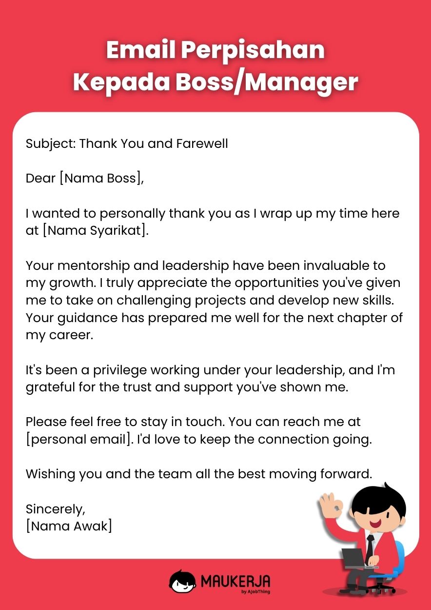 Email Perpisahan Kepada Boss/Manager